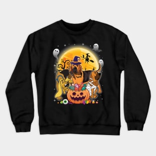 Bloodhound Dog Mummy Witch Moon Ghosts Happy Halloween Thanksgiving Merry Christmas Day Crewneck Sweatshirt